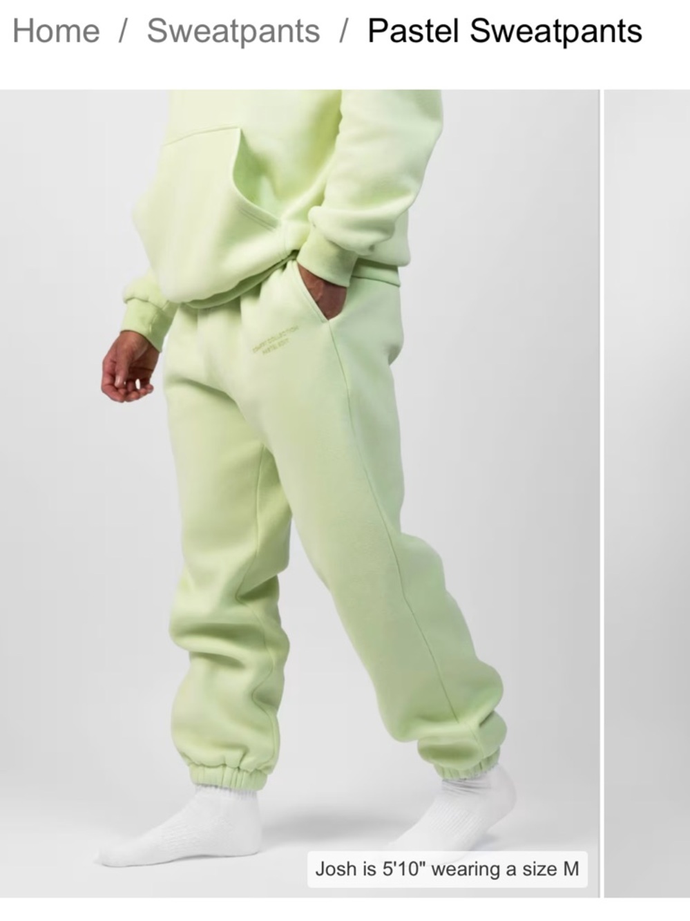 Comfrt collection pastel edit size small mint green/honeydew jogger sweatpant